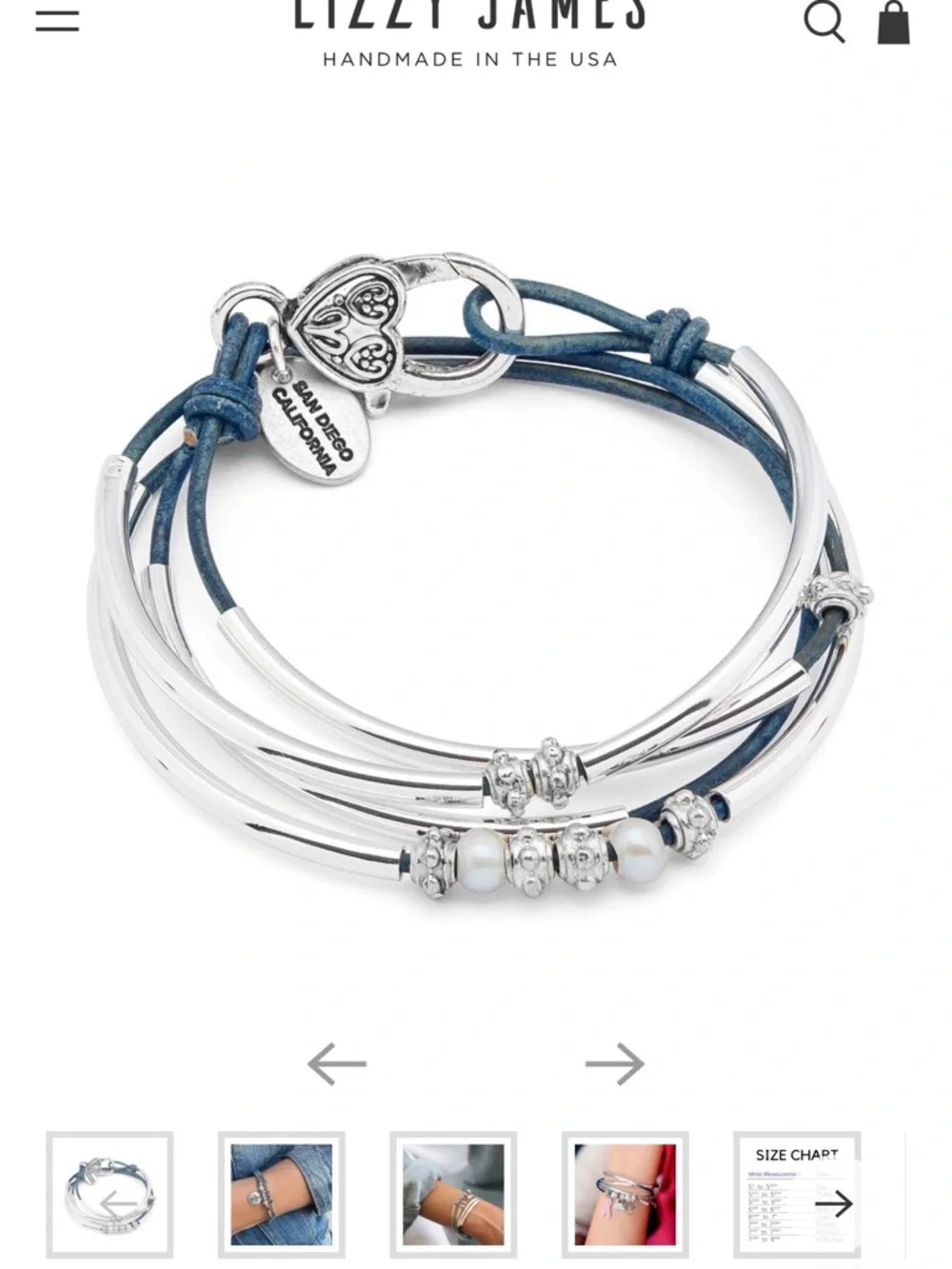 Lizzie James Blue Wrap Bracelet - Picture 6 of 6